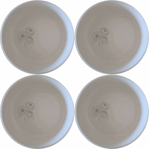 The Bold Coral Peonies Bowl Set of 4 features a striking coral design that adds a touch of elegance to any dining setting. Perfect for everyday use or special occasions.