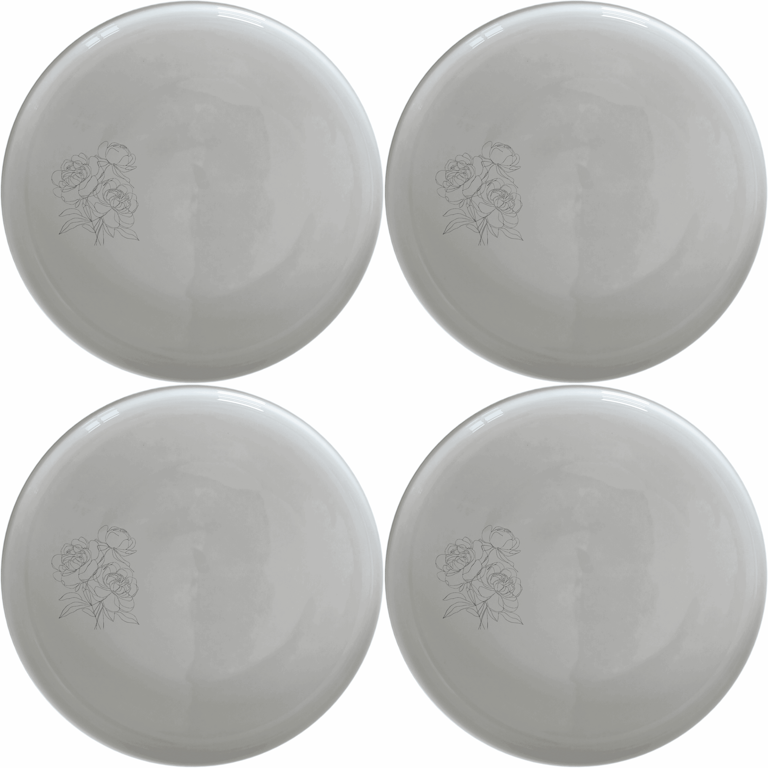 Bold Coral Peonies Dinner Plate Set of 4 features striking floral designs perfect for any dining table. This set of four plates adds a touch of elegance and color to your meals.