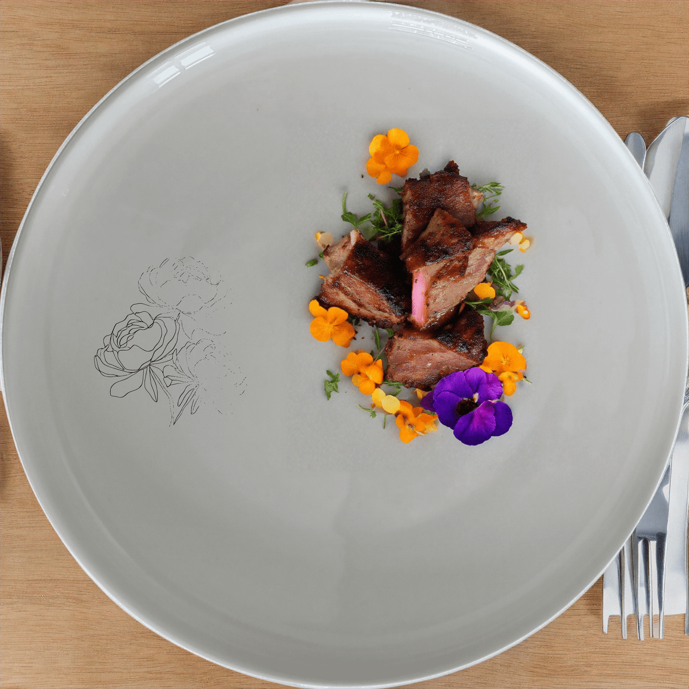 The Bold Coral Peonies Dinner Plate Set of 4 adds a touch of elegance to your dining table with its intricate floral design.