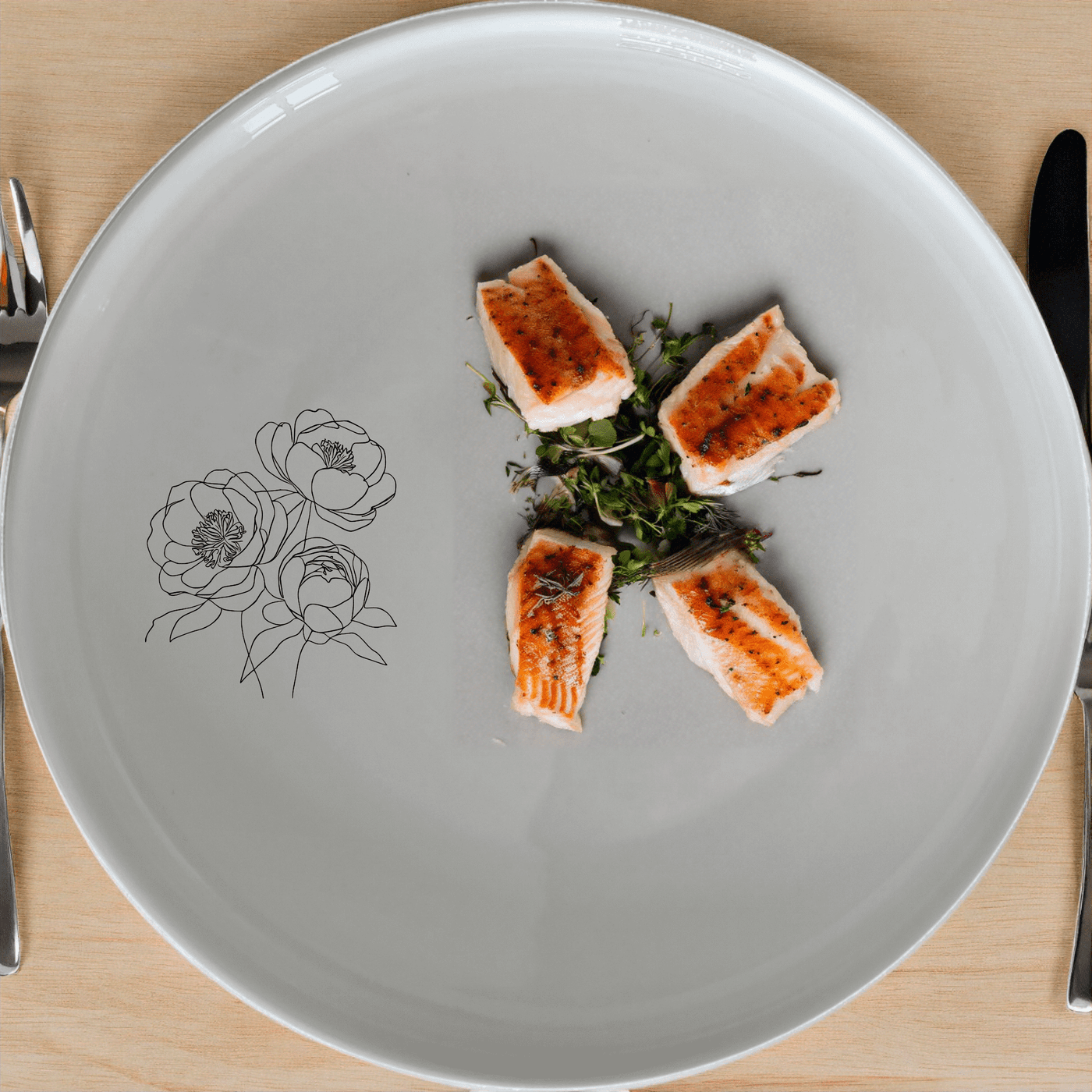 Bold Coral Peonies Side Plate Set of 4 features striking coral peony designs on white ceramic plates, perfect for adding a touch of elegance to any dining table.