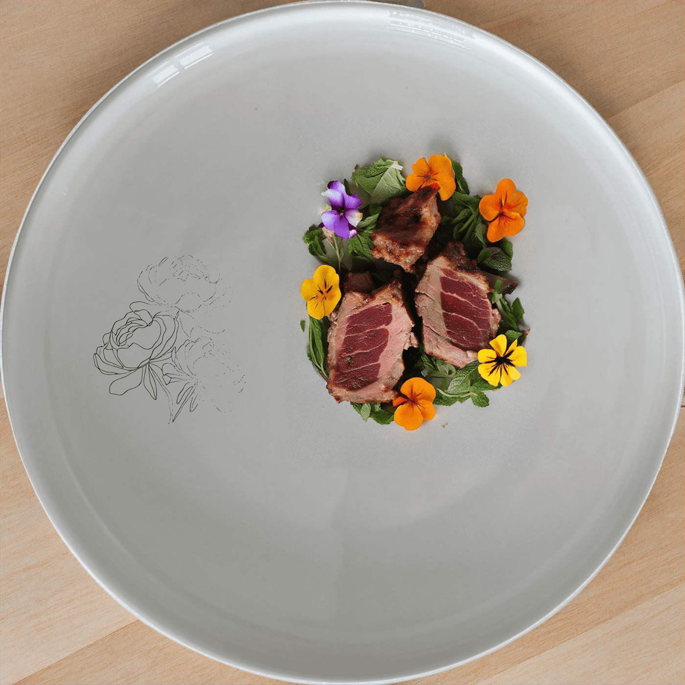 The Bold Coral Peonies Side Plate Set of 4 features a striking coral floral design, perfect for adding a pop of color to your dining table.