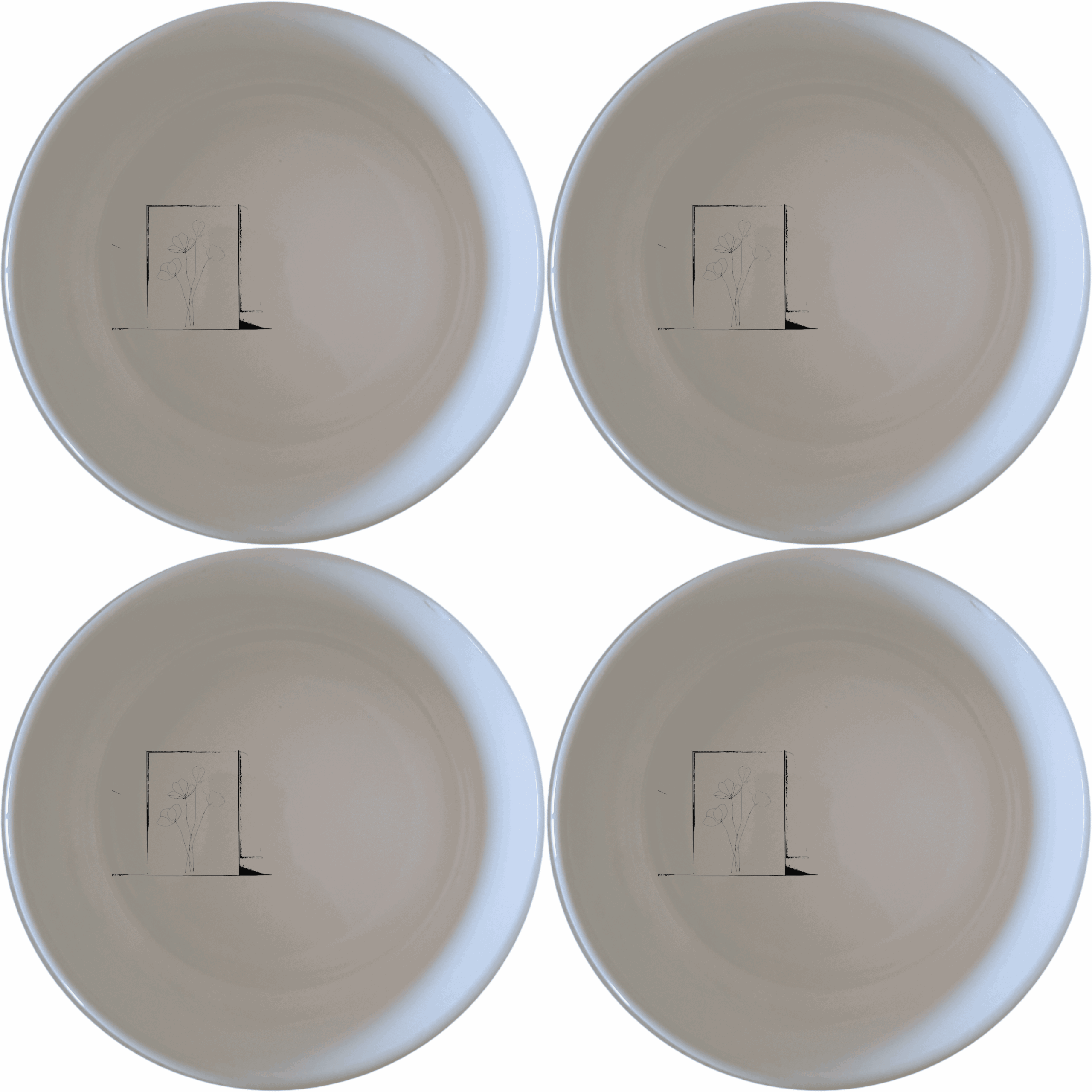 Botanical Pressed Flowers Bowl Set of 4 adds a touch of nature to your dining table with delicate pressed flower designs.