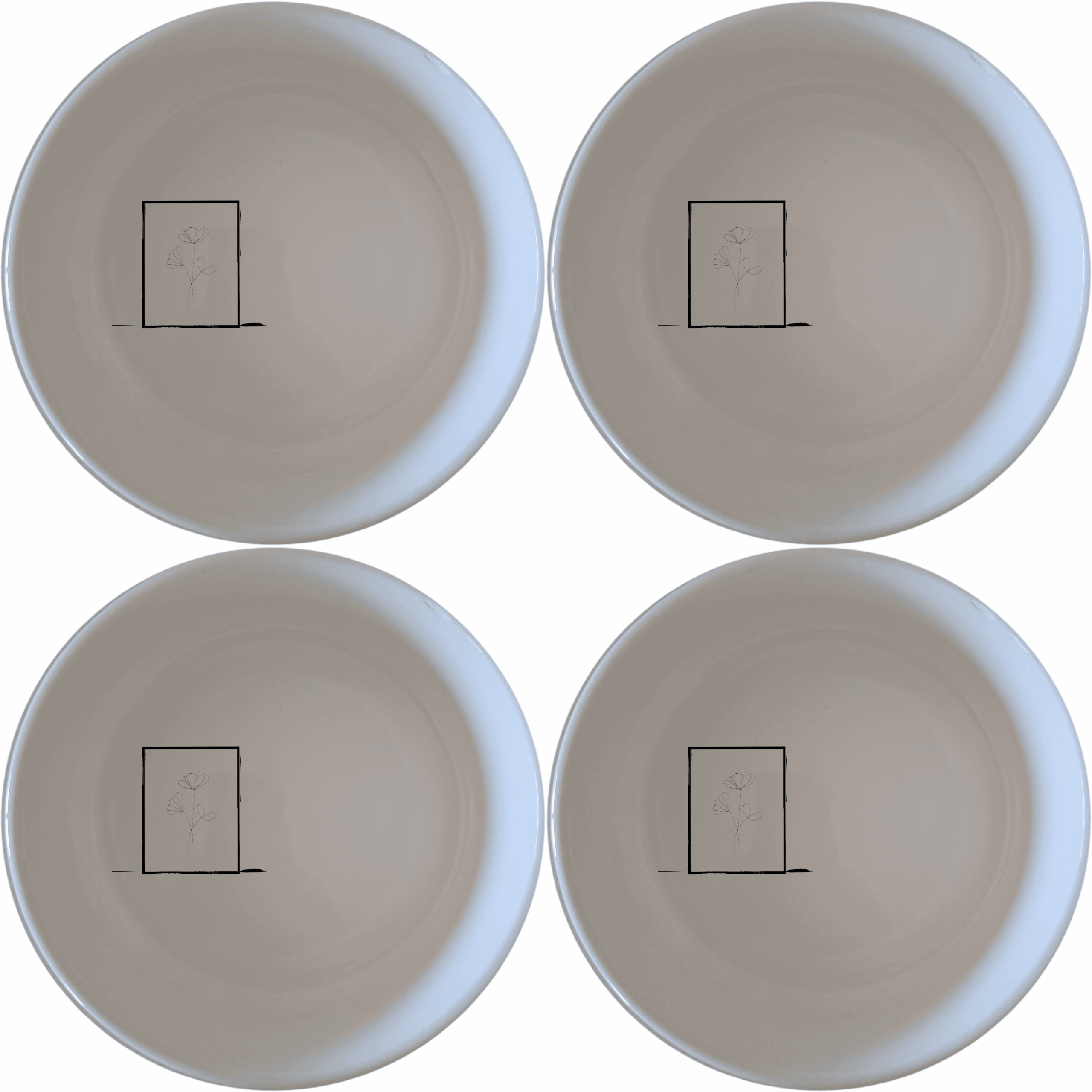 Botanical Pressed Flowers Bowl Set of 4 adds a touch of nature to your dining table with delicate pressed flower designs.