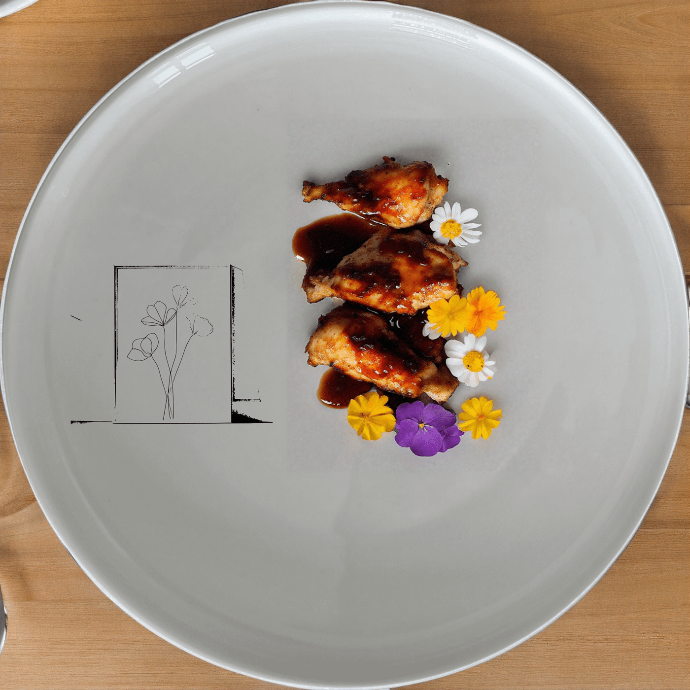 Botanical Pressed Flowers Dinner Plate Set of 4 adds a touch of nature to your dining table with delicate pressed flower designs.
