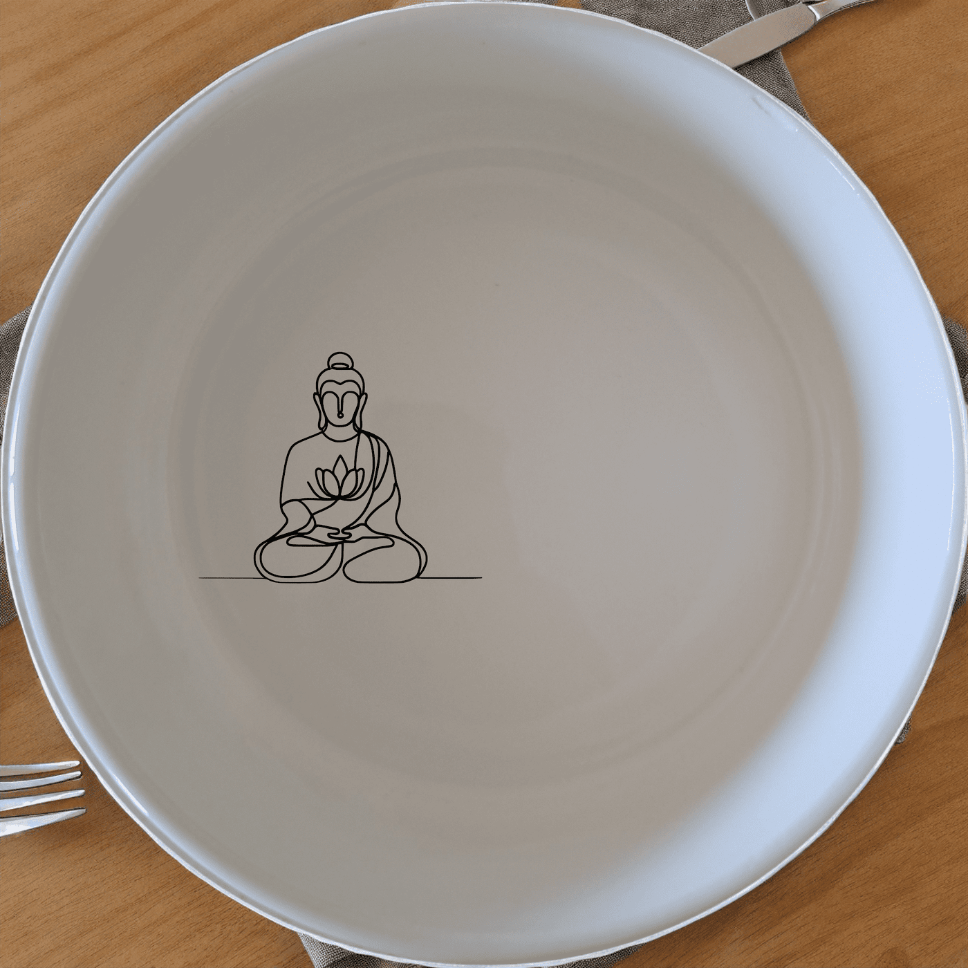 The Budist Imagery Bowl Set of 4 features a serene design perfect for everyday use or special occasions.