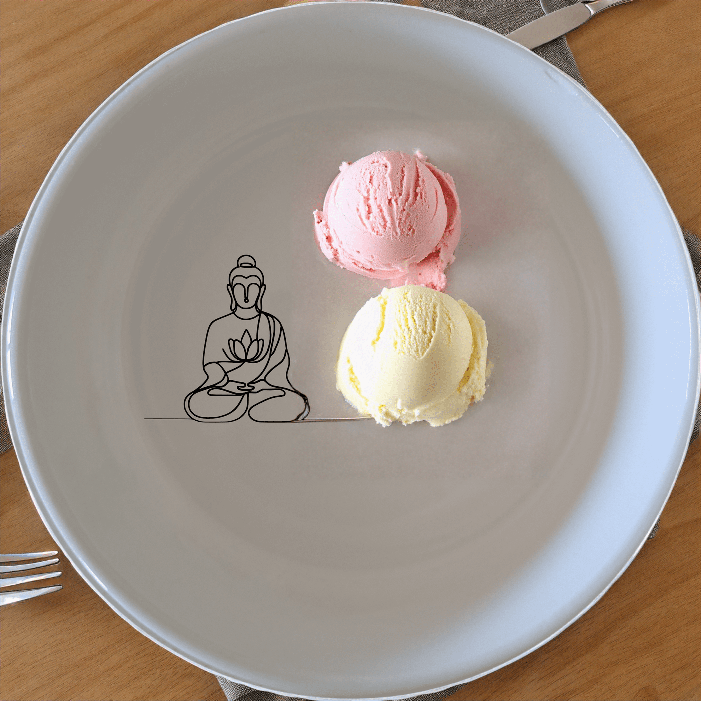 The Budist Imagery Bowl Set of 4 features a serene design perfect for everyday use or special occasions.