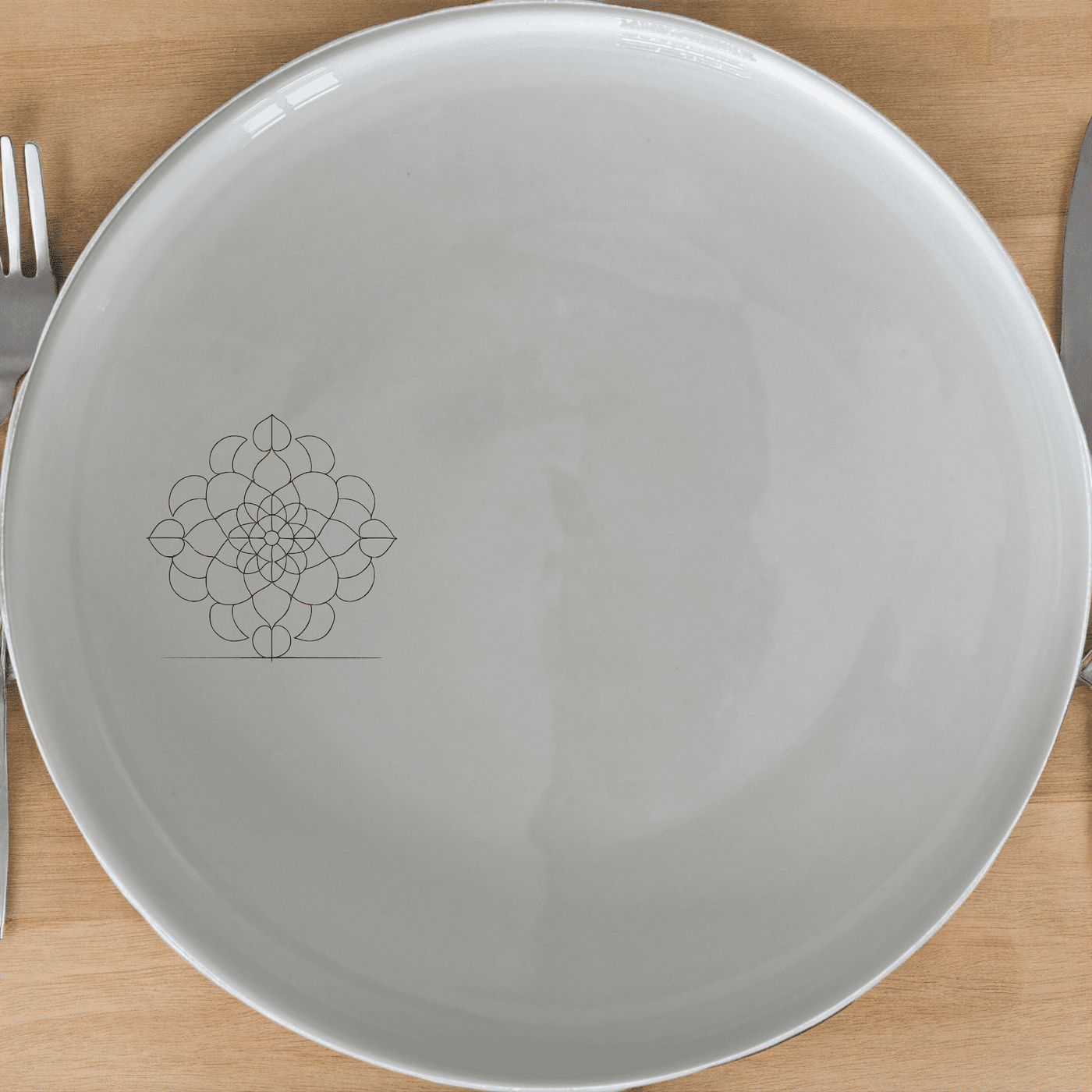 The Budist Imagery Dinner Plate Set of 4 features a serene and meditative design, perfect for elevating your dining experience.
