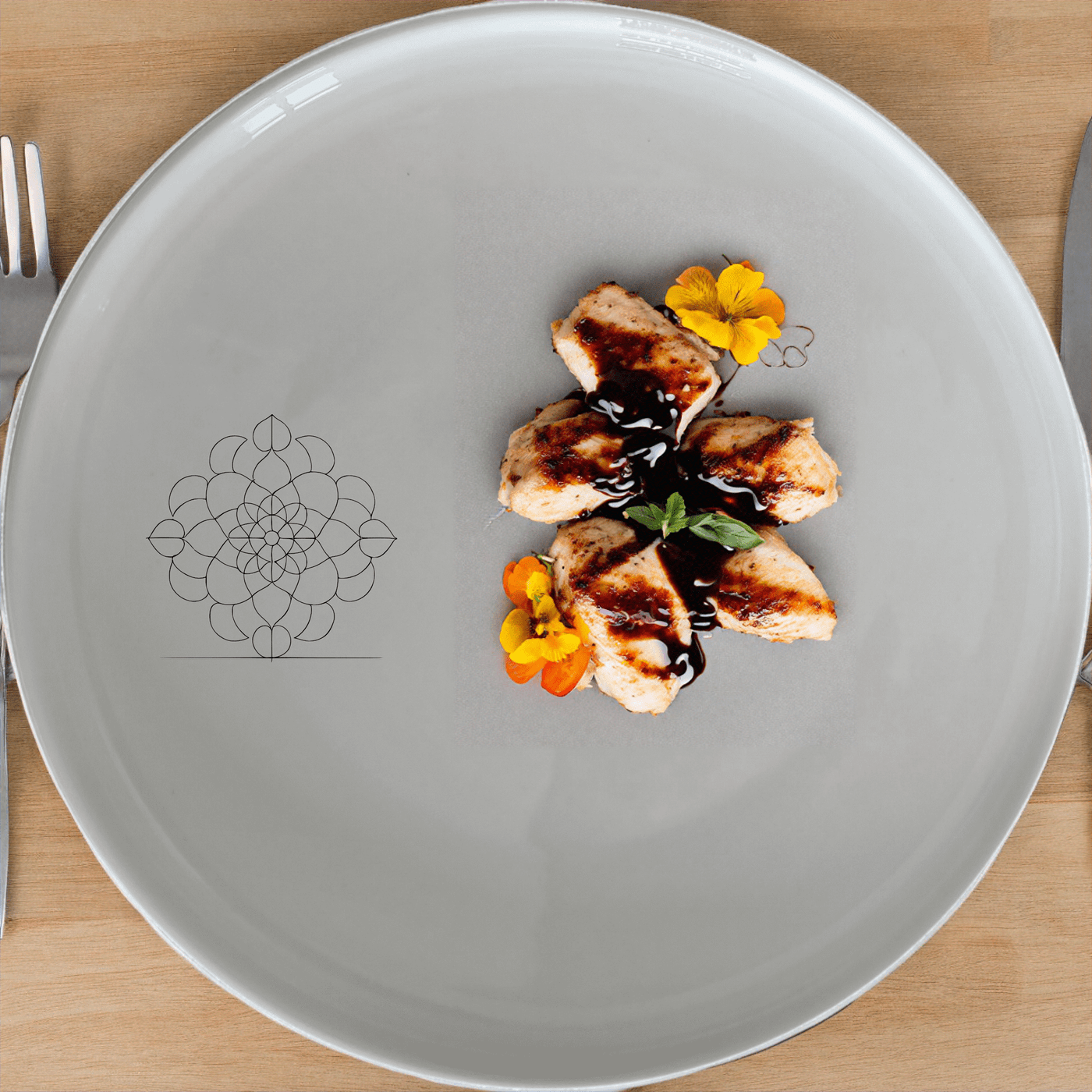 The Budist Imagery Dinner Plate Set of 4 features a serene and meditative design, perfect for elevating your dining experience.