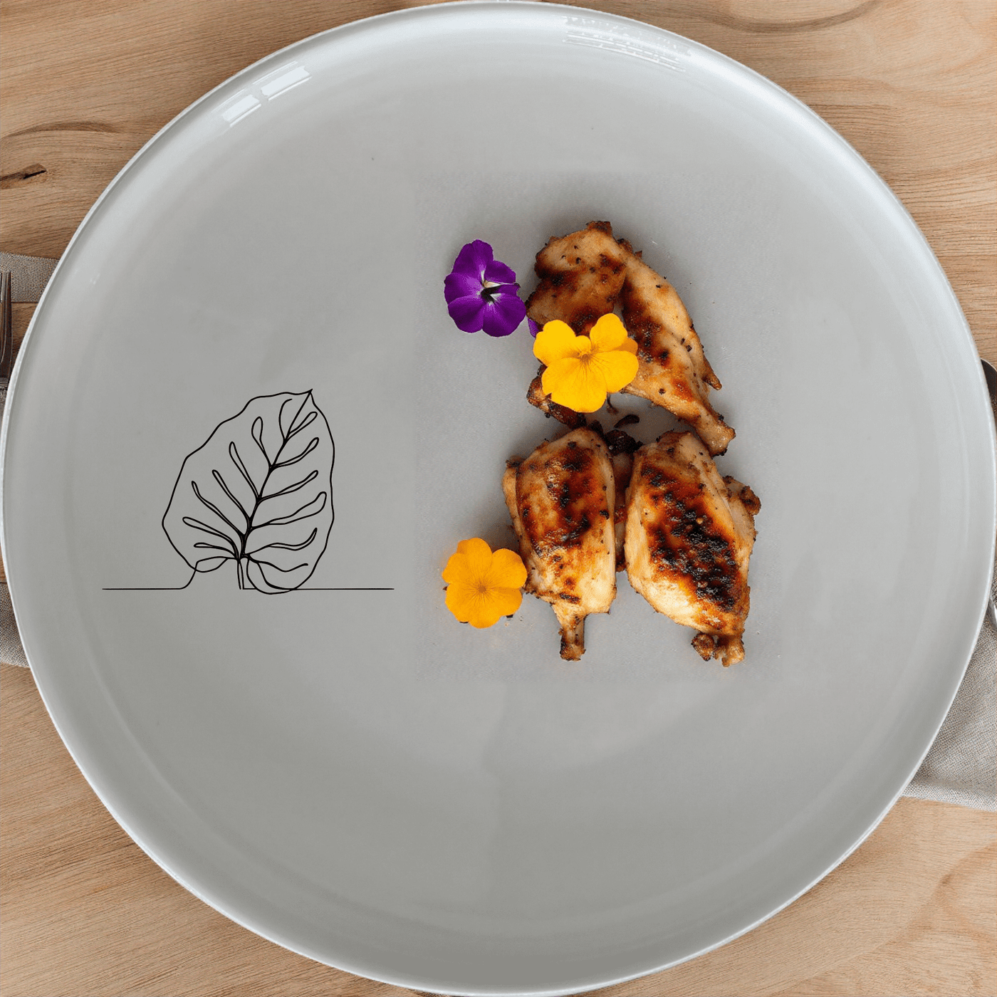 The Orbifolia Leaf Side Plate Set of 4 adds a touch of nature to your dining table with its elegant leaf design.