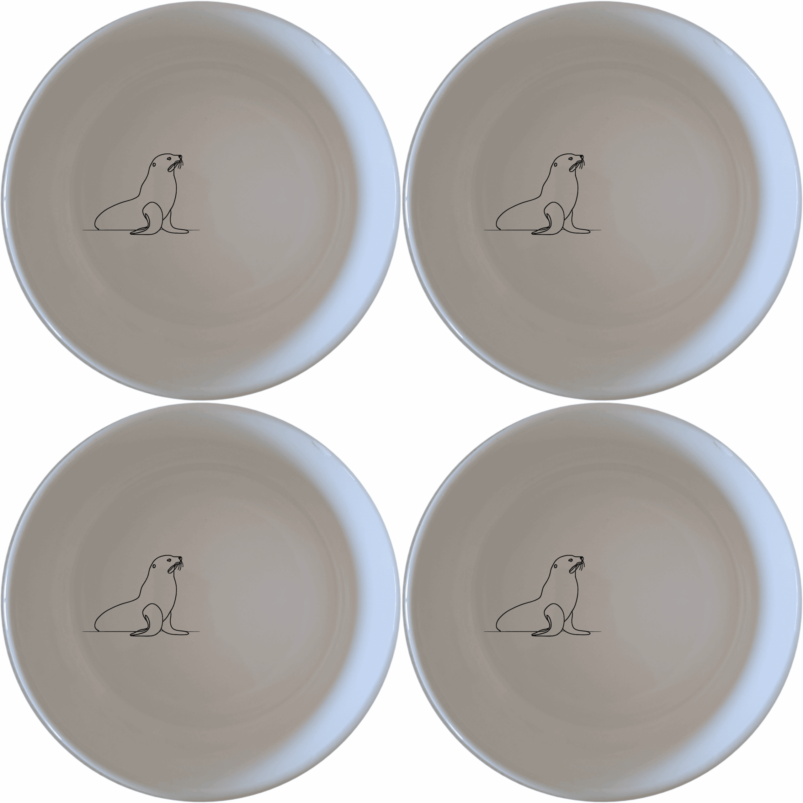 The Cape Fur Seal Bowl Set of 4 features minimalist silhouettes for a modern touch. Perfect for everyday use or special occasions.