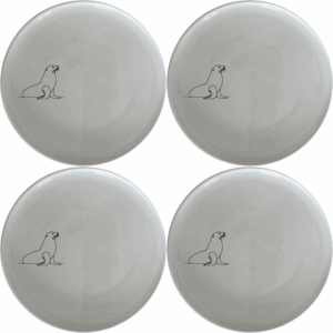 The Cape Fur Seal Dinner Plate Set of 4 features minimalist silhouettes for a modern touch. Perfect for everyday use or special occasions.