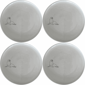 Cape Fur Seal Side Plate Set of 4 is a stylish and unique addition to any dining set, perfect for those who appreciate nature-inspired designs.