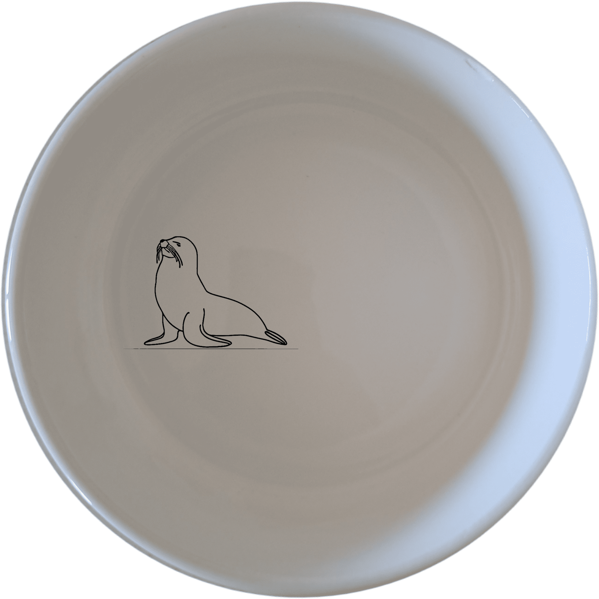 The Cape Fur Seal Bowl Set of 4 features sleek silhouettes on white ceramic, perfect for modern dining and everyday use.