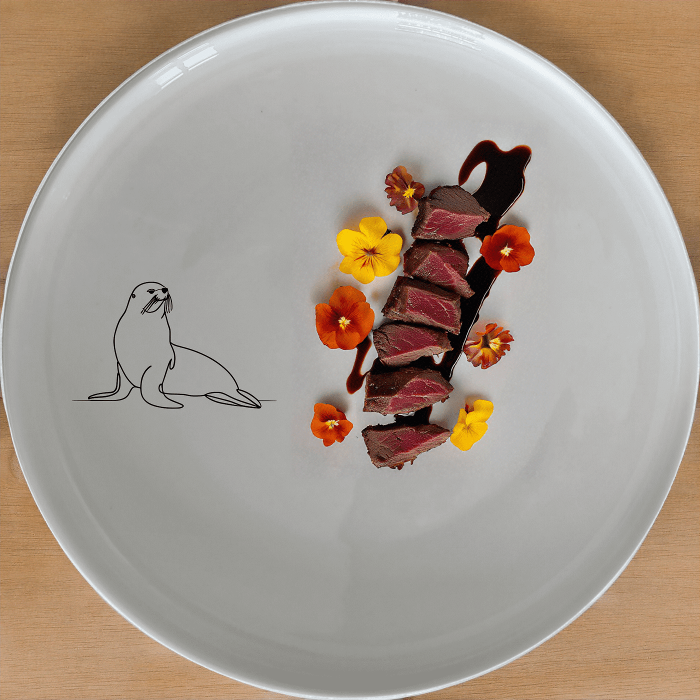 Cape Fur Seal Side Plate Set of 4 is a stylish and unique addition to any dining set, perfect for those who appreciate nature-inspired designs.