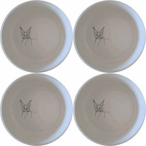 The Caracal Ears Tufted Feline Bowl Set of 4 adds a touch of exotic elegance to your table setting with its unique design.