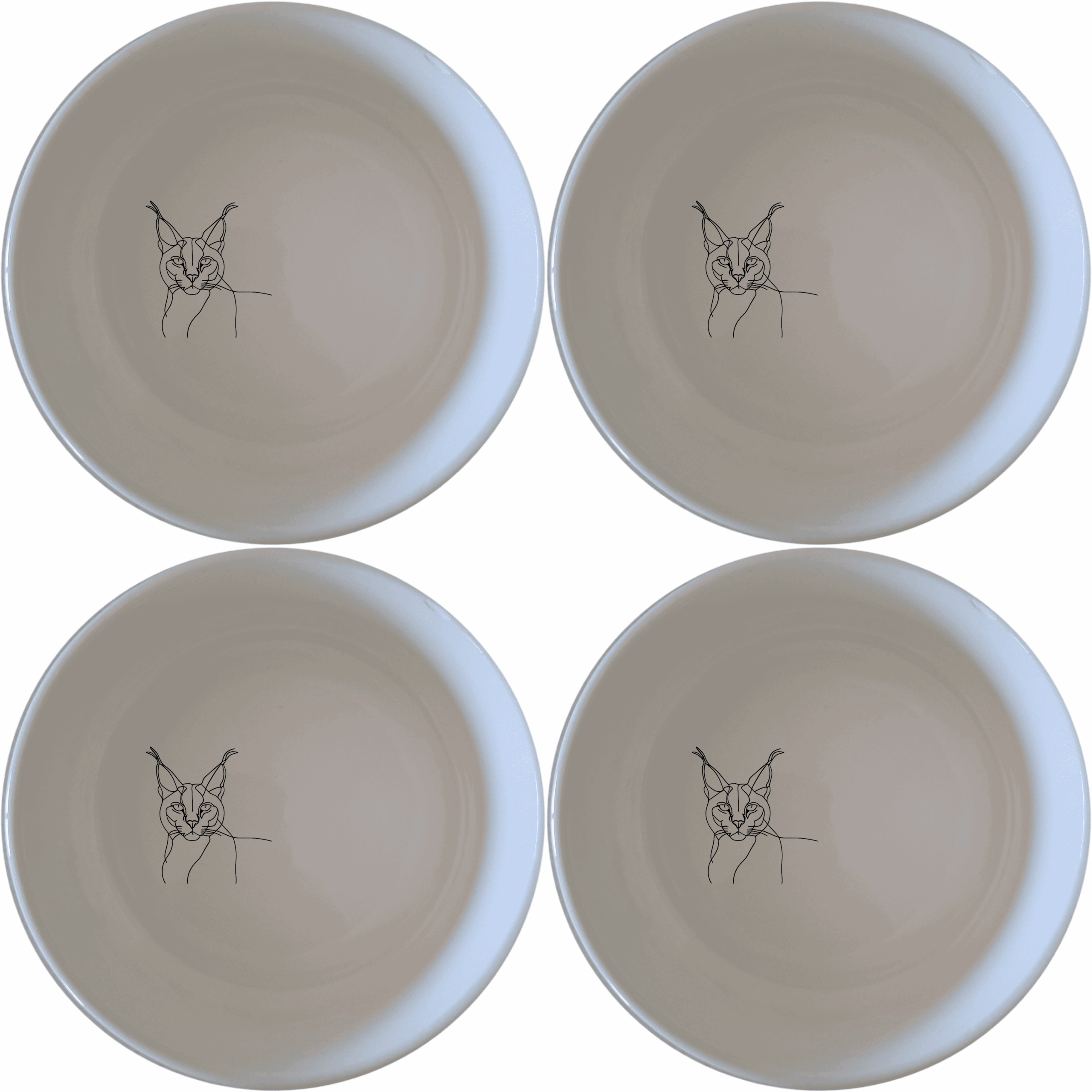 The Caracal Ears Tufted Feline Bowl Set of 4 adds a touch of exotic elegance to your table setting with its unique design.
