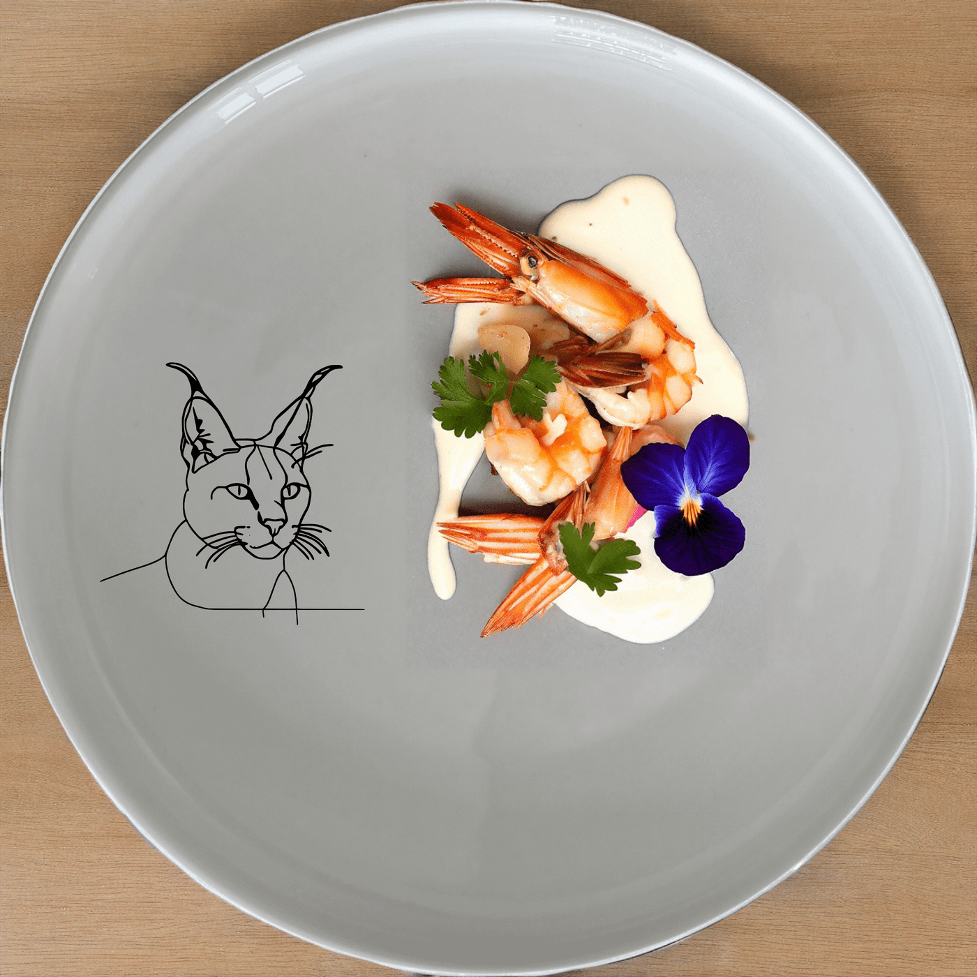 Caracal Ears Tufted Feline Side Plate Set of 4 features sleek, minimalist design perfect for modern dining. Crafted from durable ceramic, these plates are microwave and dishwasher safe.