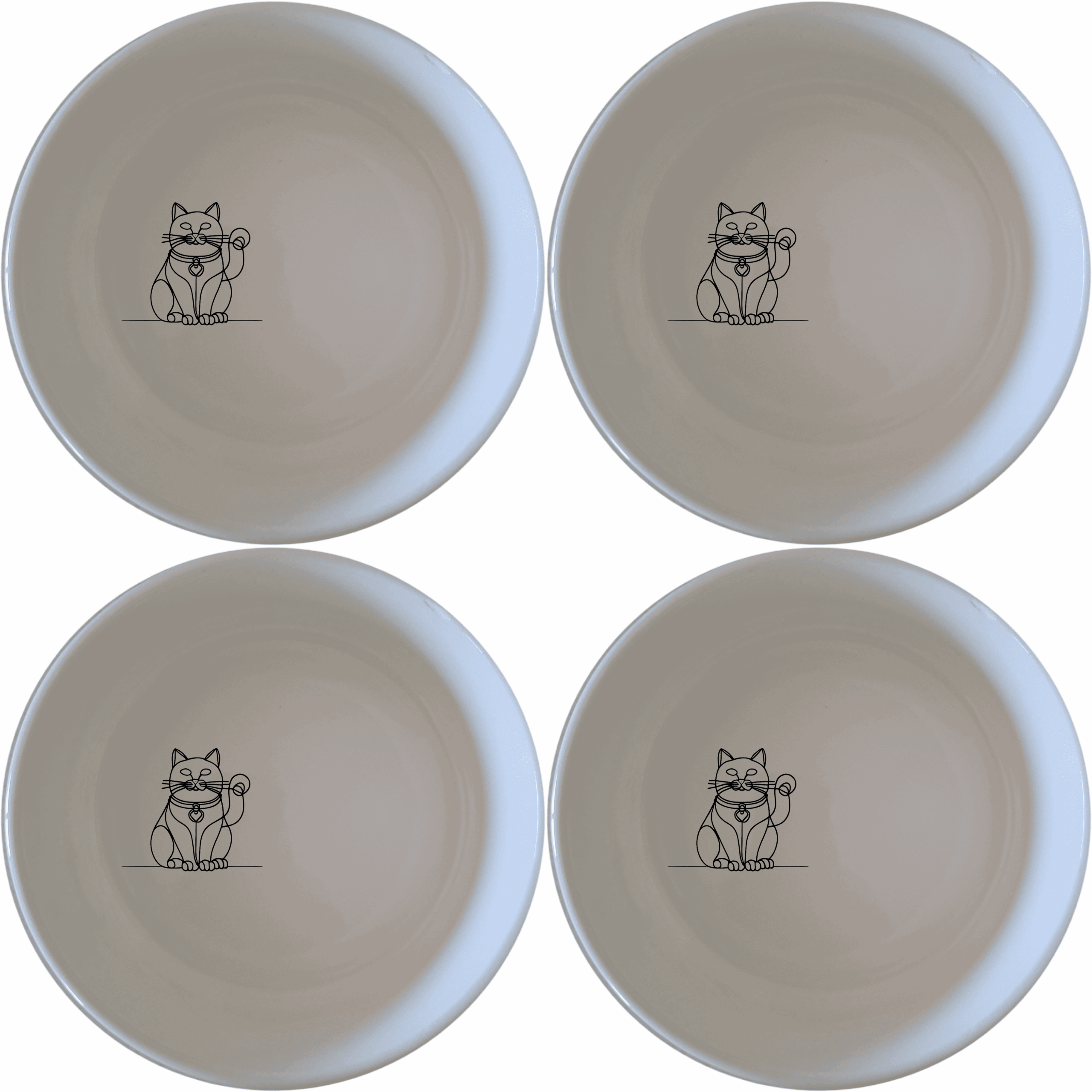 The Chinese Fortune Cat Bowl Set of 4 - Range 1 brings traditional Asian charm to your dining table with elegant designs.