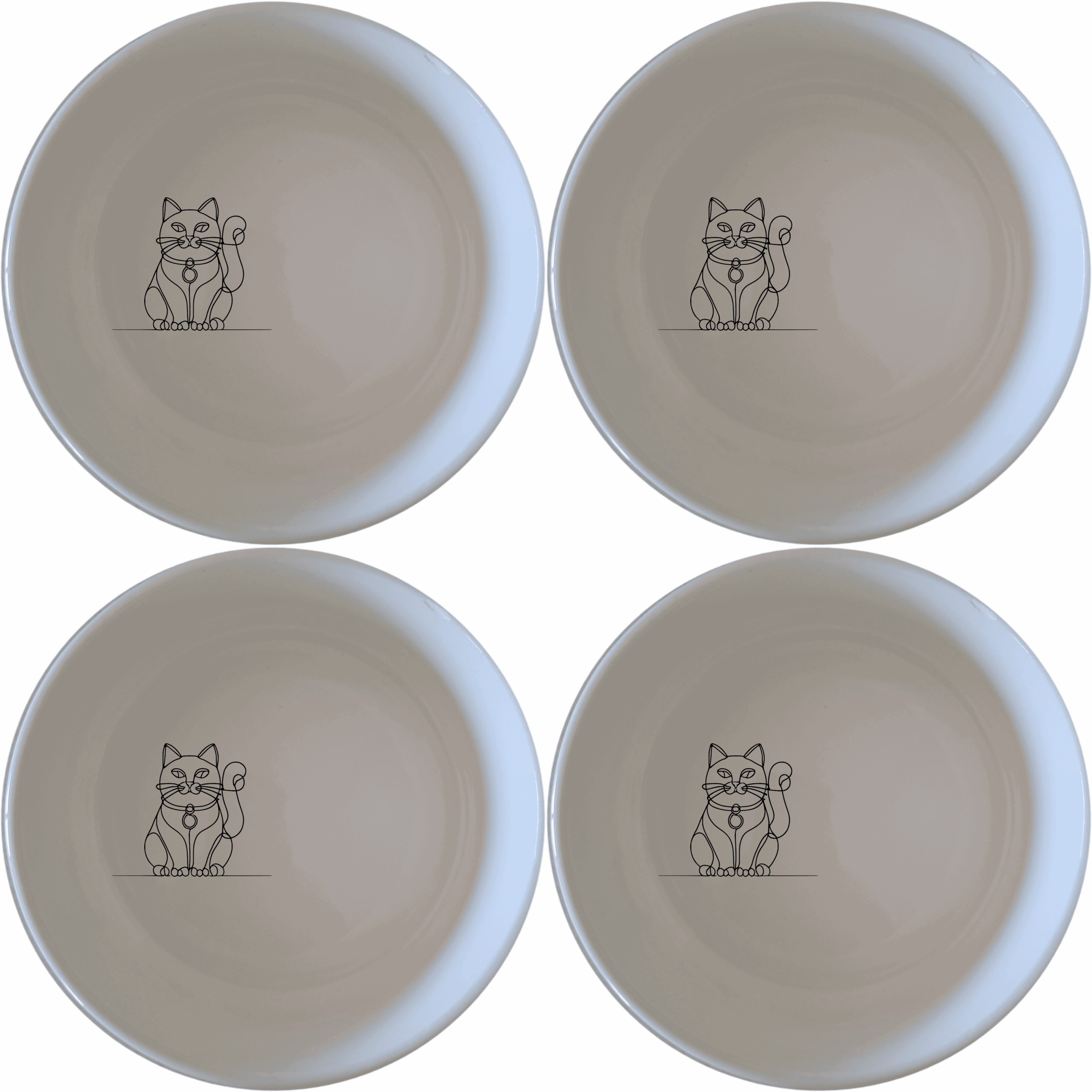 Chinese Fortune Cat Bowl Set of 4 - Range 4 is a stylish and charming addition to any kitchen, perfect for daily use or special occasions.
