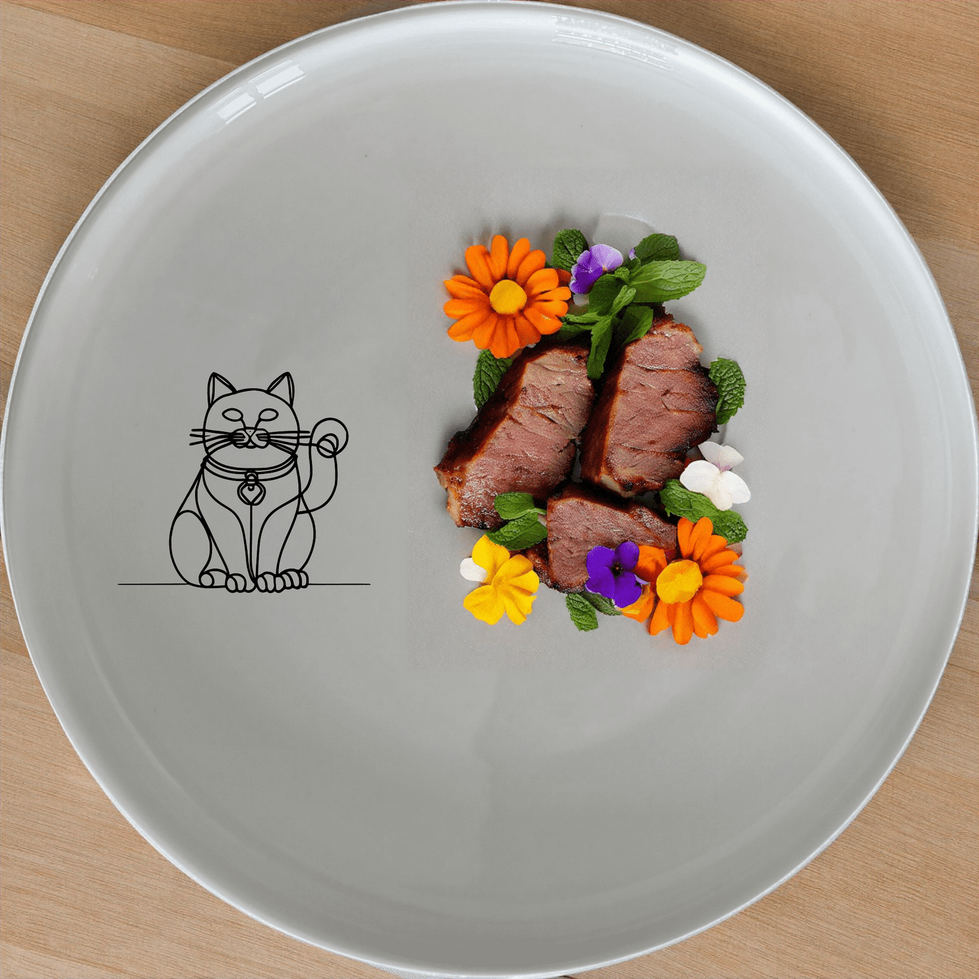 The Chinese Fortune Cat Dinner Plate Set of 4 brings prosperity and good luck to your table. These elegant ceramic plates feature a charming cat design, perfect for everyday use or special occasions.