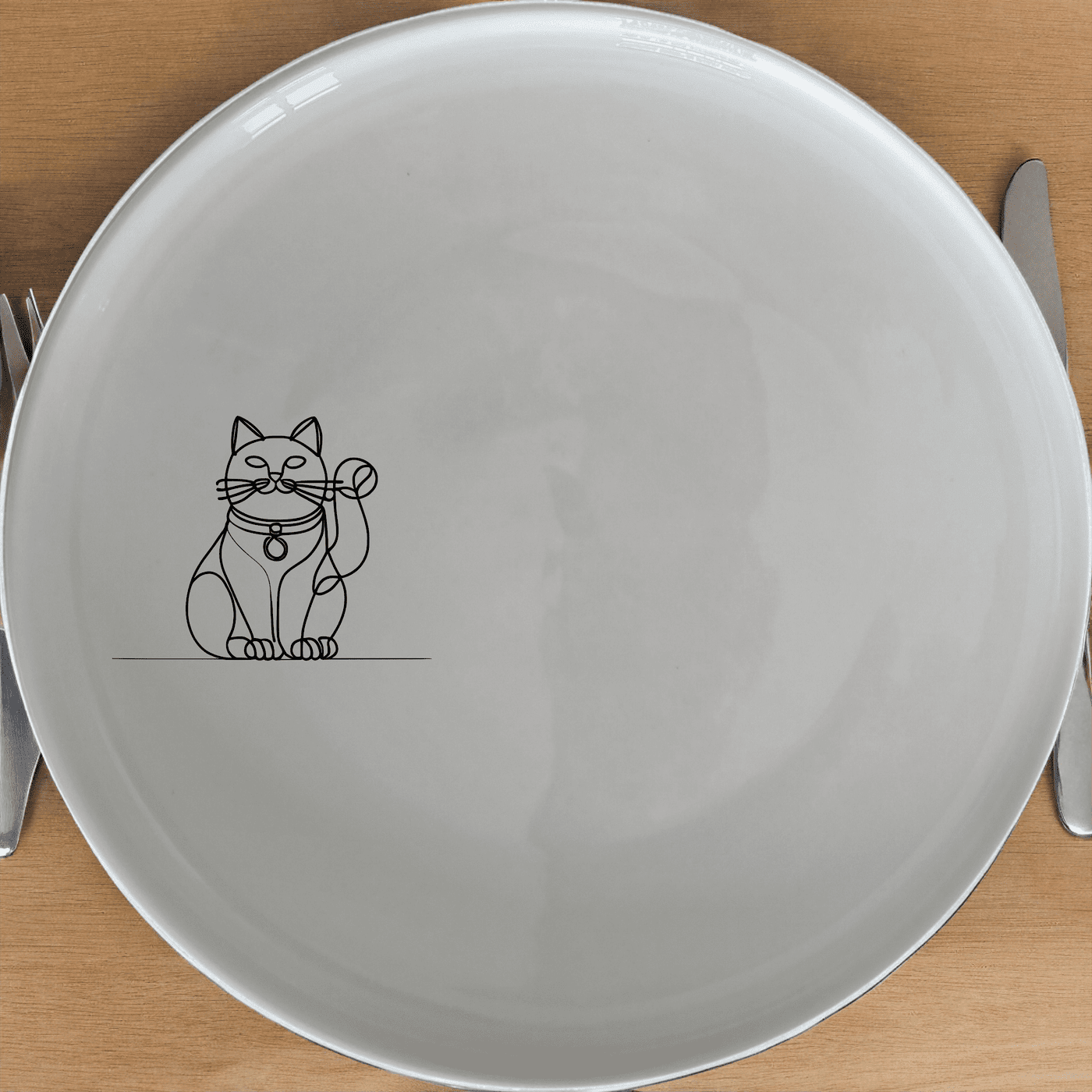 Chinese Fortune Cat Dinner Plate Set of 4 - Range 3 is a stylish and elegant set of dinner plates featuring a charming fortune cat design.