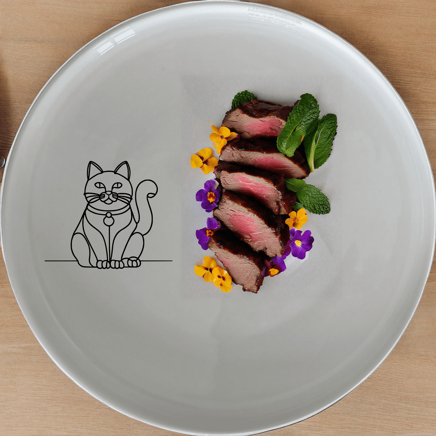 The Chinese Fortune Cat Side Plate Set of 4 - Range 2 is a charming and stylish addition to any dining table, featuring an elegant design that brings good luck and prosperity to your home.