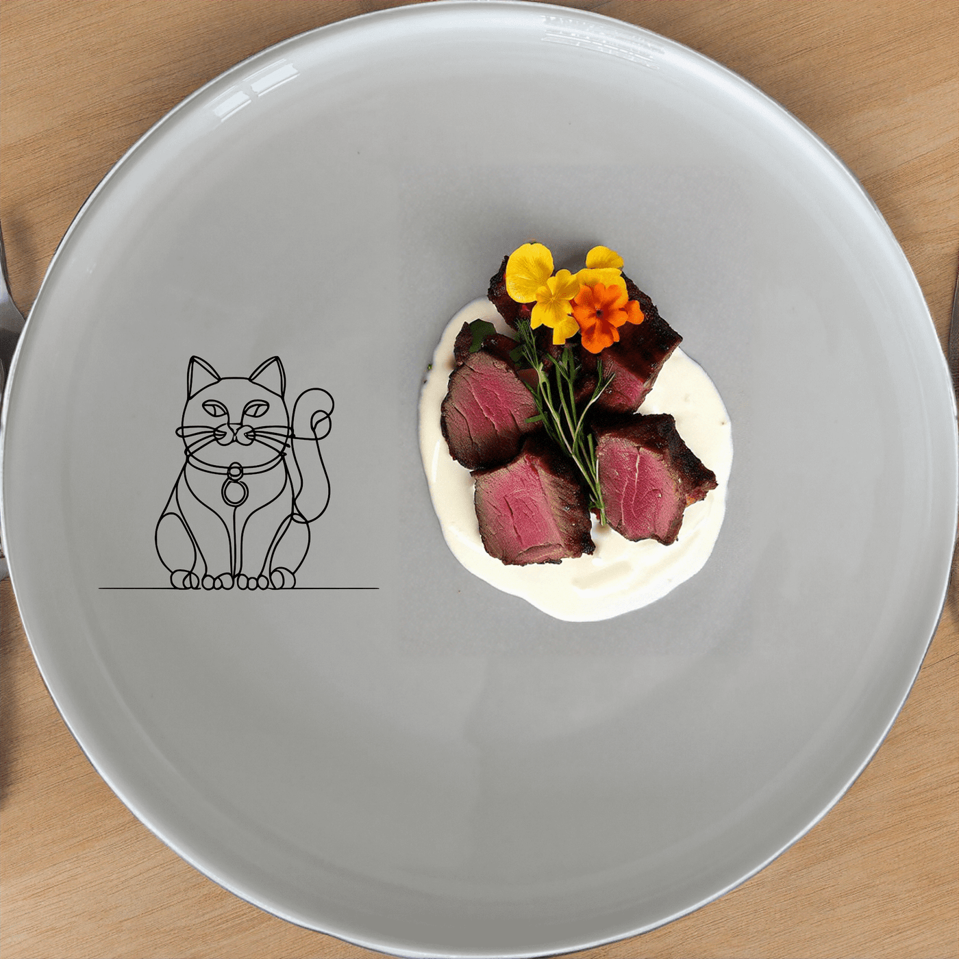 The Chinese Fortune Cat Side Plate Set of 4 - Range 4 brings prosperity and good luck to your table. These elegant ceramic plates feature a traditional design.