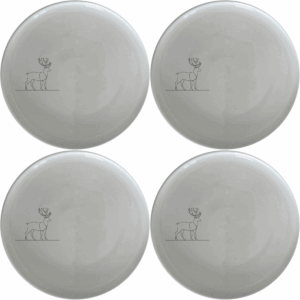 The Deer Silhouette Side Plate Set of 4 adds a touch of nature to your dining table with its elegant, minimalist design.