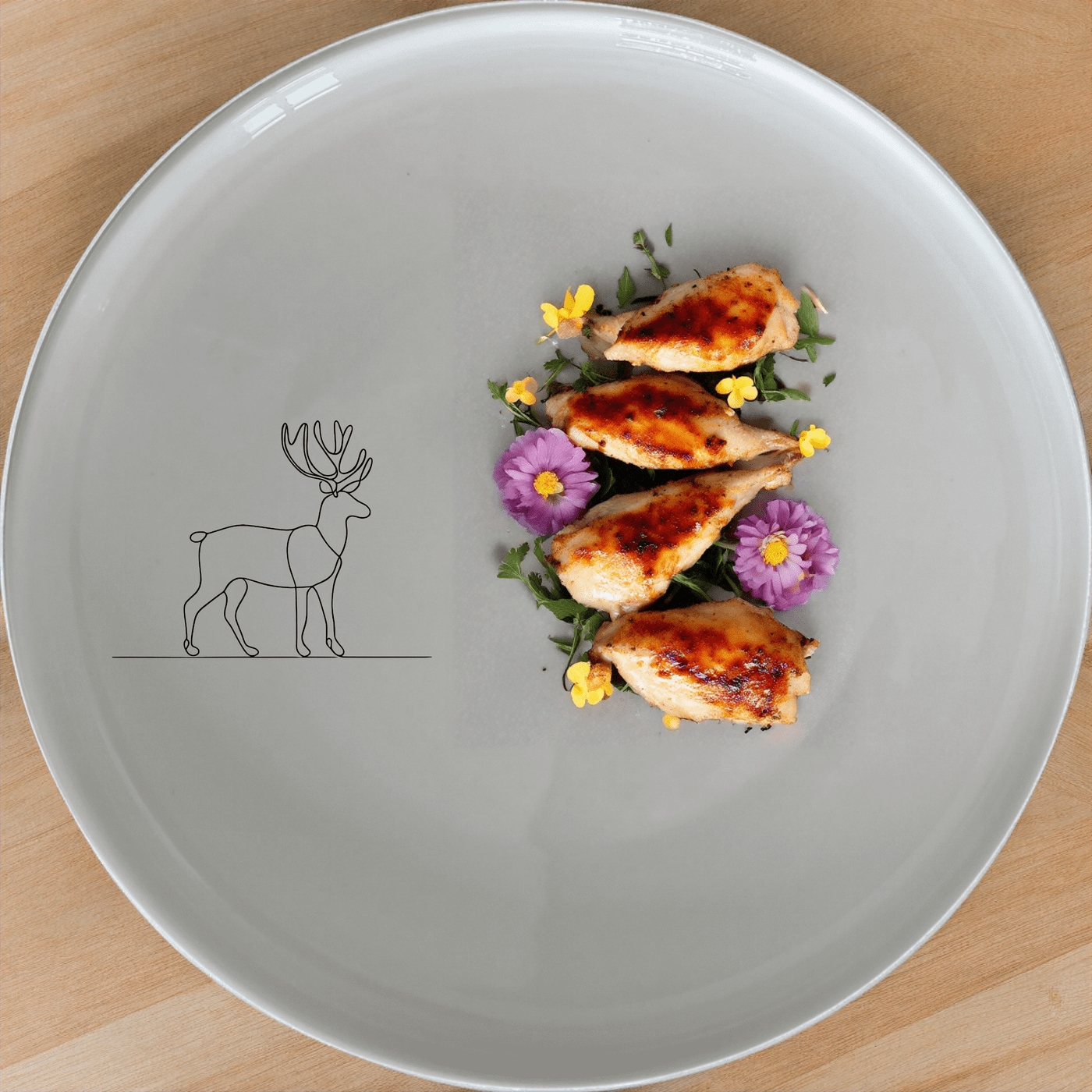 The Deer Silhouette Dinner Plate Set of 4 adds a touch of nature to your dining table with its elegant deer design.