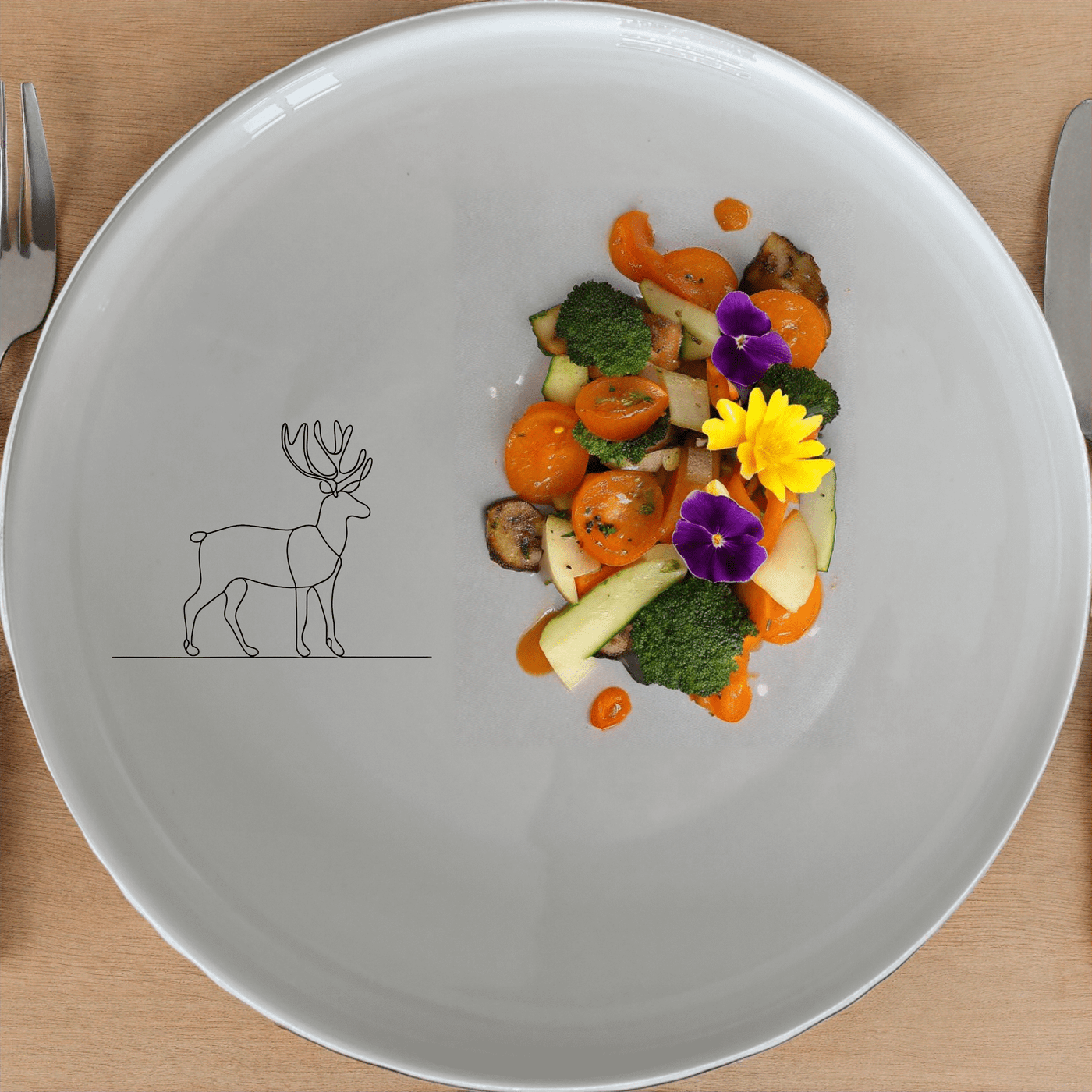 The Deer Silhouette Side Plate Set of 4 adds a touch of nature to your dining table with its elegant, minimalist design.