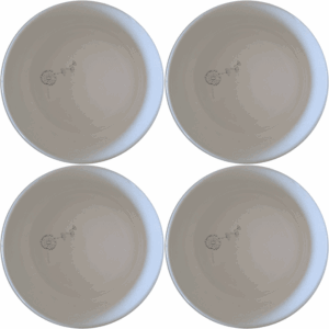 The Dandelion Seeds Wind Bowl Set of 4 features delicate laser-etched designs on white ceramic bowls, perfect for a modern and minimalist kitchen.