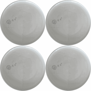 The Dandelion Seeds Wind Side Plate Set of 4 features delicate laser-etched designs perfect for everyday elegance.