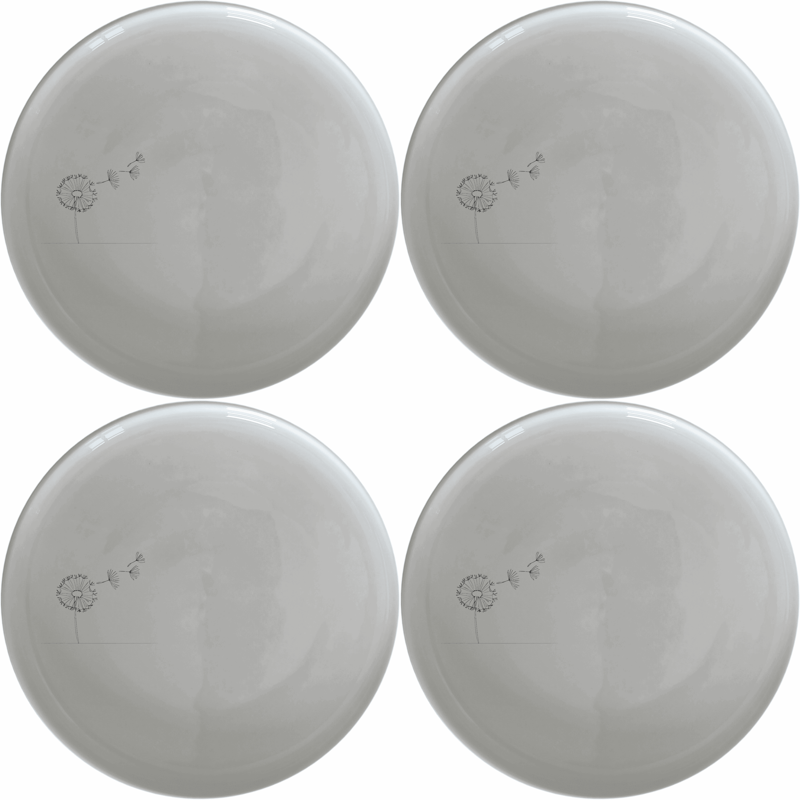 The Dandelion Seeds Wind Side Plate Set of 4 features delicate laser-etched designs perfect for everyday elegance.
