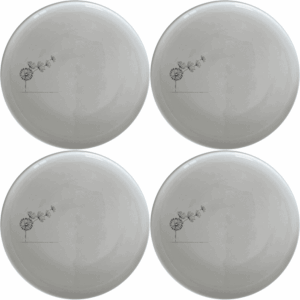The Dandelion Seeds Side Plate Set of 4 features a delicate laser-etched design, perfect for everyday use or special occasions.