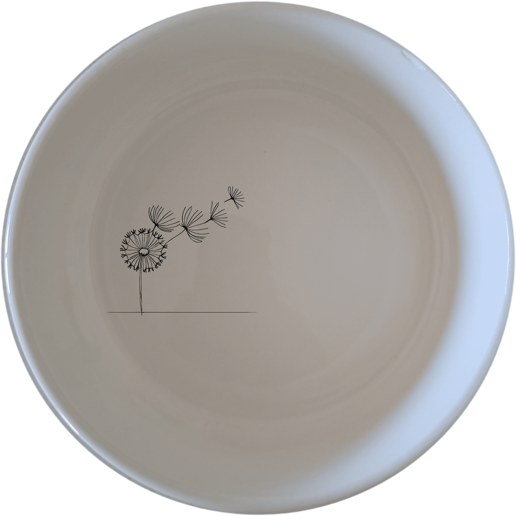 The Dandelion Seeds Wind Bowl Set of 4 features delicate laser-etched designs on white ceramic bowls, perfect for a modern and minimalist dining experience.