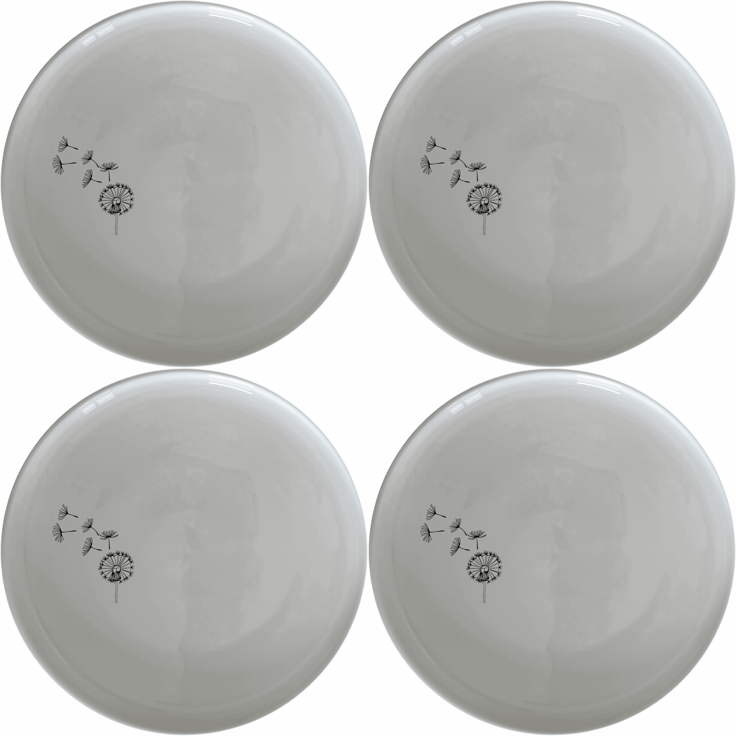 The Dandelion Seeds Wind Dinner Plate Set of 4 features delicate laser-etched designs for a touch of nature-inspired elegance to your dining table.