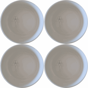 The Delicate Disa Flower Bowl Set of 4 adds a touch of elegance to your dining table with its subtle floral design.