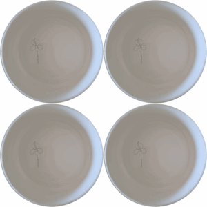 The Delicate Disa Flower Bowl Set of 4 features a subtle, elegant design perfect for any dining occasion.