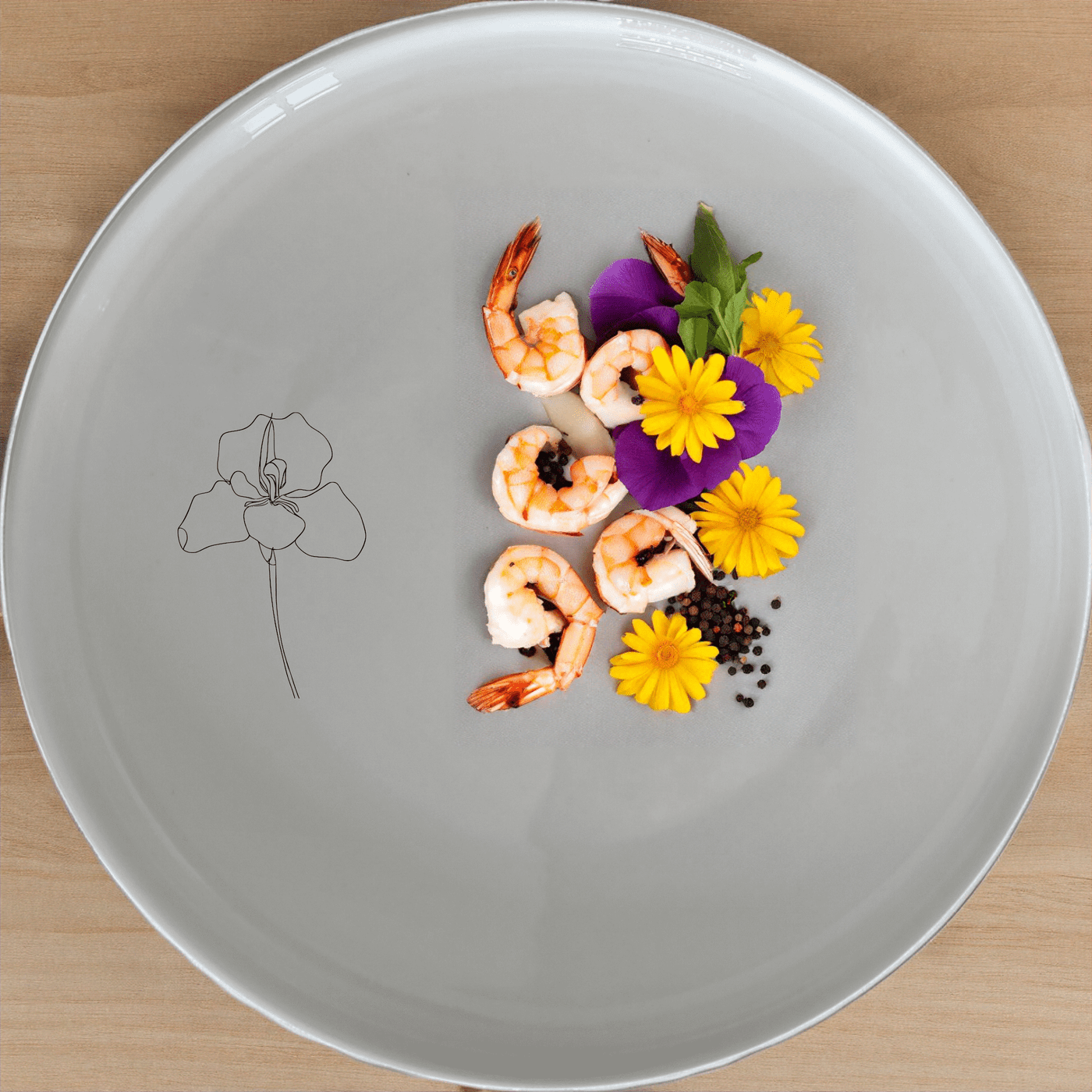 The Delicate Disa Flower Dinner Plate Set of 4 features a subtle, elegant design perfect for any dining occasion.
