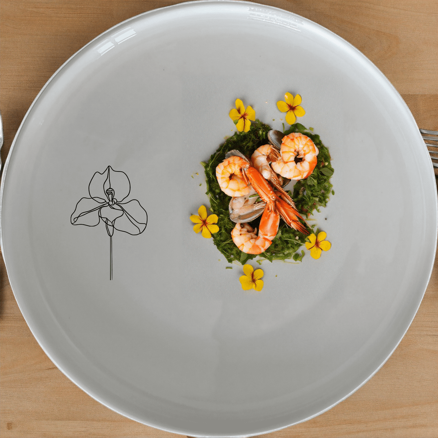 Delicate Disa Flower Side Plate Set of 4 offers a stunning, minimalist design perfect for modern dining and special occasions.