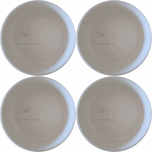 The Delicate Flower Petals Bowl Set of 4 features a minimalist design with subtle floral etching, perfect for everyday use or special occasions.
