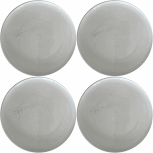 The Delicate Flower Petals Dinner Plate Set of 4 adds a touch of elegance to any dining table with its subtle floral design.