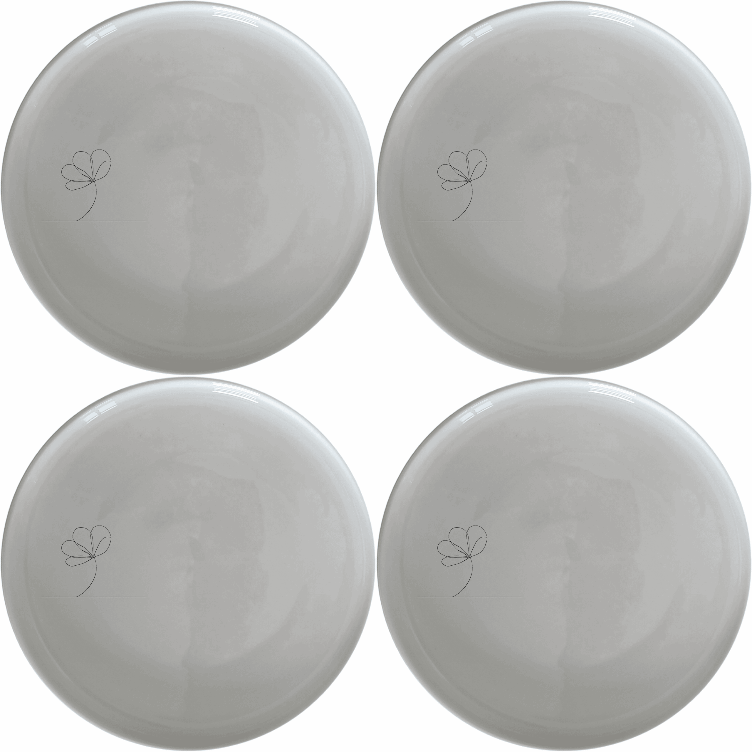 Delicate Flower Petals Dinner Plate Set of 4 offers a minimalist design perfect for any dining occasion.