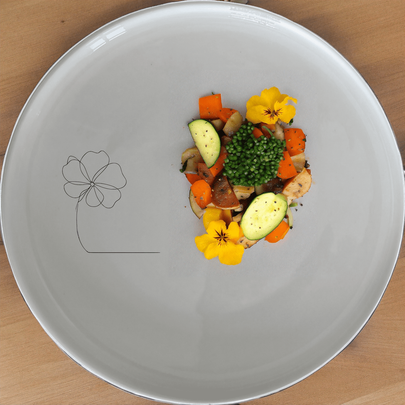 The Delicate Flower Petals Dinner Plate Set of 4 features a subtle, elegant design perfect for any dining occasion.