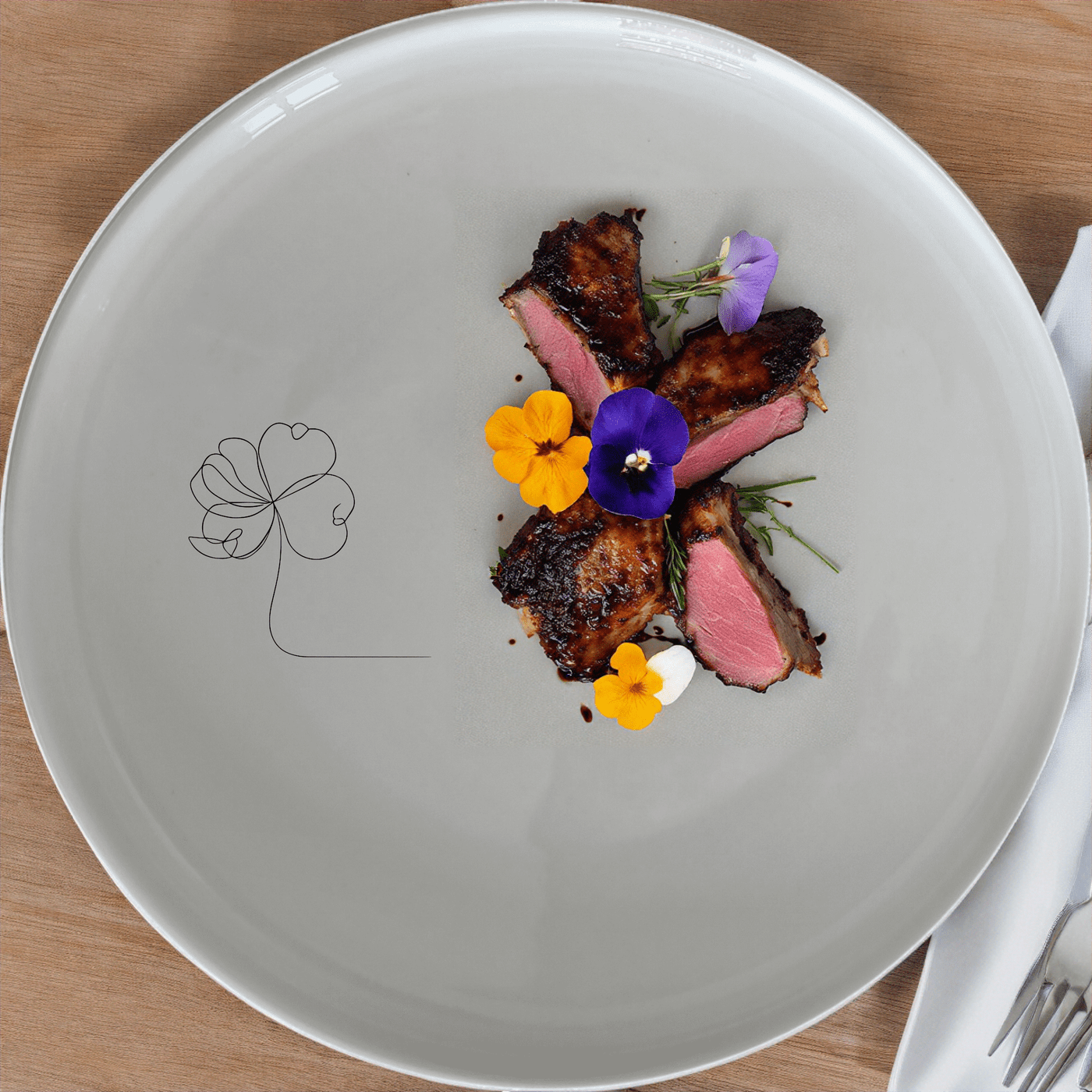 The Delicate Flower Petals Dinner Plate Set of 4 adds a touch of elegance to your dining table with its subtle floral design.