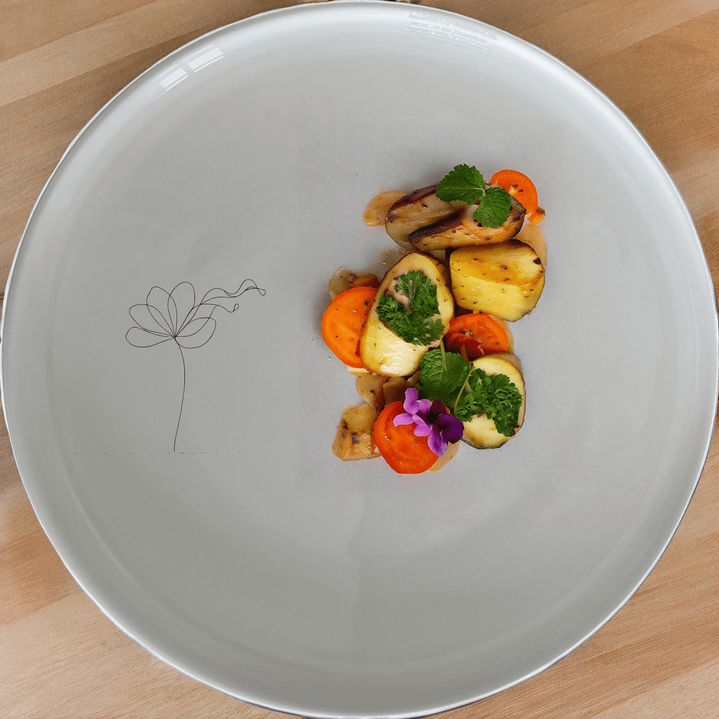 The Delicate Flower Petals Dinner Plate Set of 4 adds a touch of elegance to any dining table with its subtle floral design.