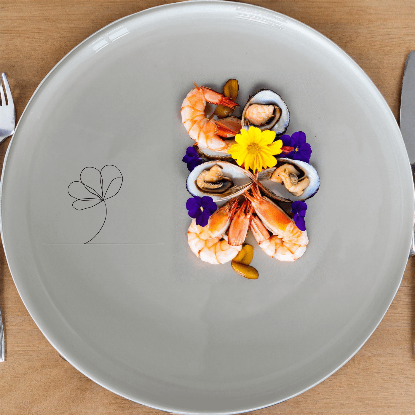 Delicate Flower Petals Dinner Plate Set of 4 offers a minimalist design perfect for any dining occasion.