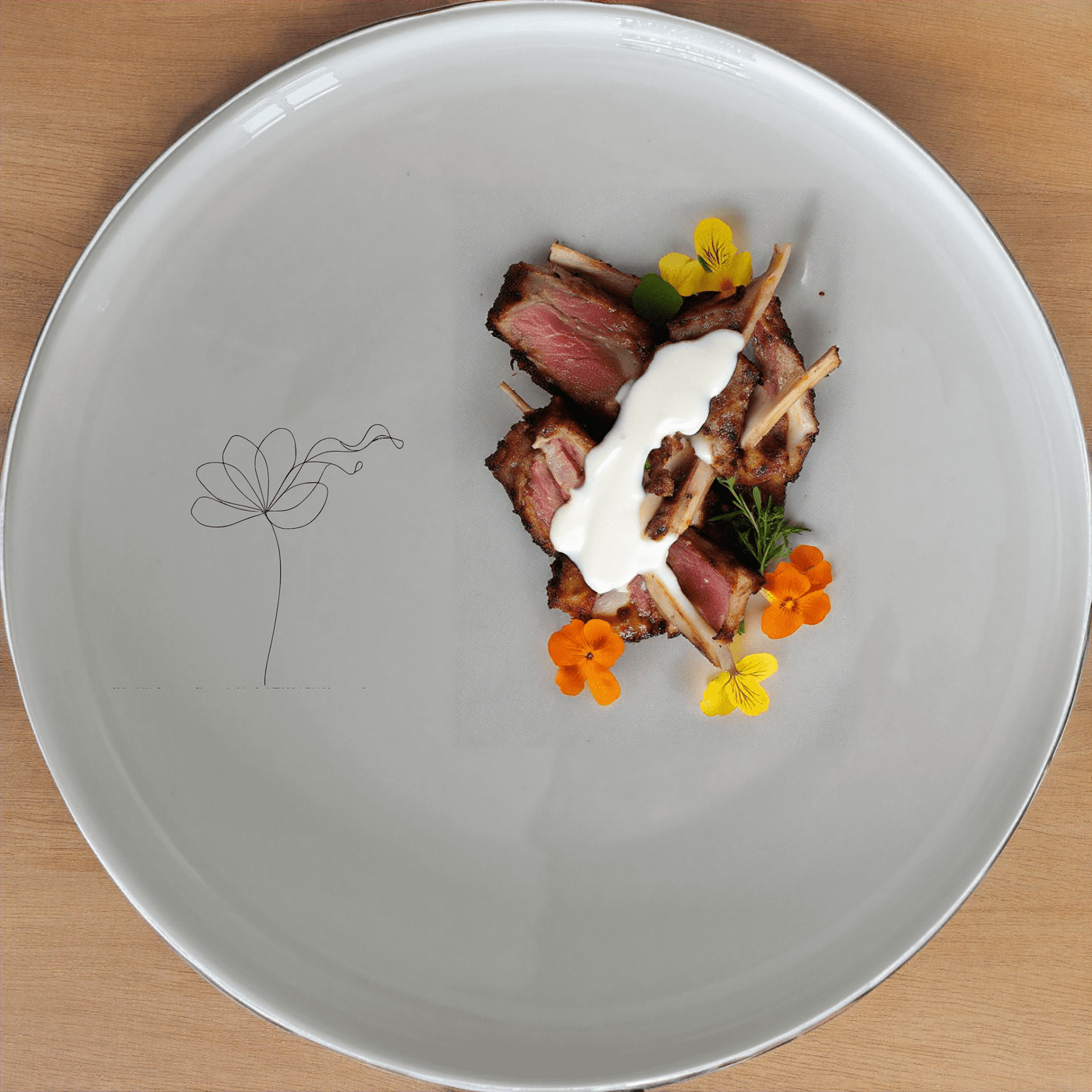 The Delicate Flower Petals Side Plate Set of 4 adds a touch of elegance to your dining table with its subtle, artistic design.