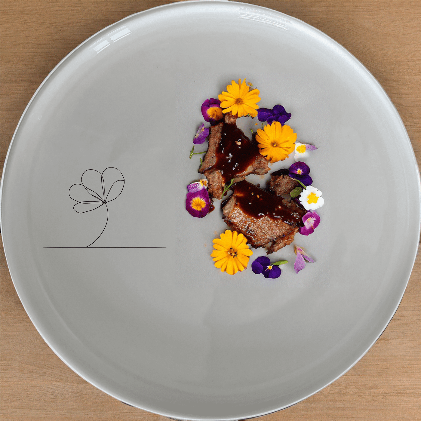The Delicate Flower Petals Side Plate Set of 4 brings a touch of nature to your dining table with its subtle, elegant design.