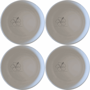 The Delicate Hibiscus Flower Bowl Set of 4 adds a touch of elegance to your dining table with its subtle floral design.